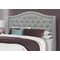 Monarch Specialties Bed, Queen Size, Platform, Bedroom, Frame, Upholstered, Velvet, Wood Legs, Grey, Chrome, Traditional I 5966Q - alternate 3